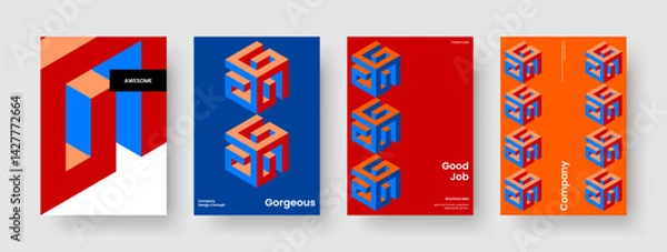 Obraz Creative Poster Template. Geometric Book Cover Design. Modern Flyer Layout. Background. Banner. Report. Brochure. Business Presentation. Journal. Pamphlet. Catalog. Magazine. Newsletter. Portfolio