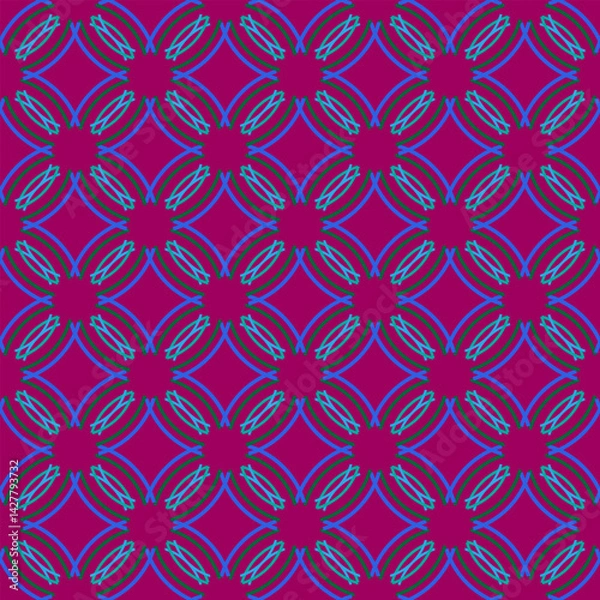 Fototapeta Arabic colorful seamless pattern on pink