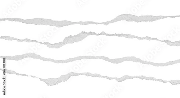 Fototapeta ripped torn paper edges isolated with clipping path on black background