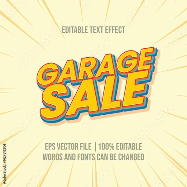 Fototapeta Garage sale text, Editable text effect