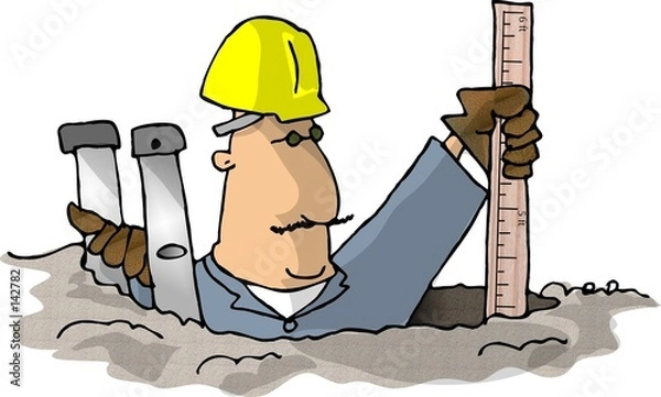 Obraz construction man in a hole