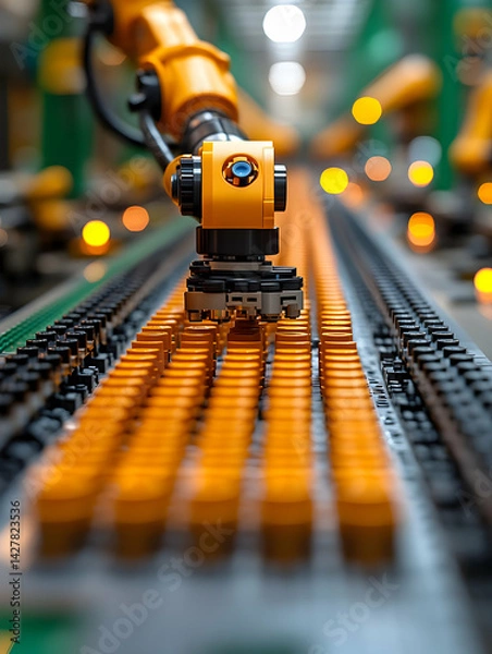 Obraz Industrial Robot Arm 3D Illustration