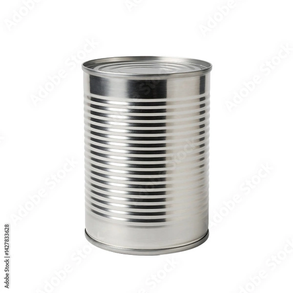Fototapeta Blank tin can isolated on transparent background 