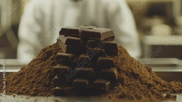 Obraz close up of chocolate slices
