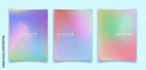 Fototapeta Summer backgrounds set with colorful gradients