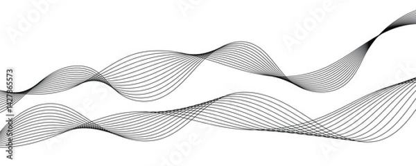 Obraz abstract black wave background