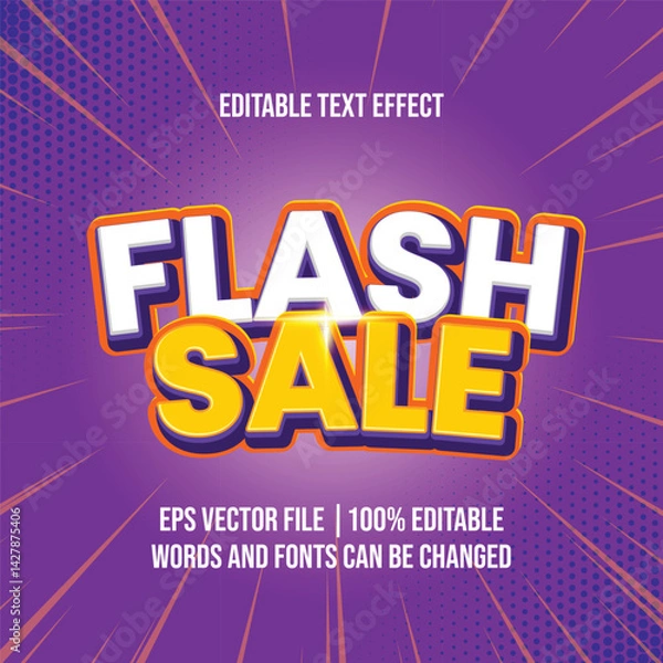 Fototapeta Flash Sale discount text, Editable text effect