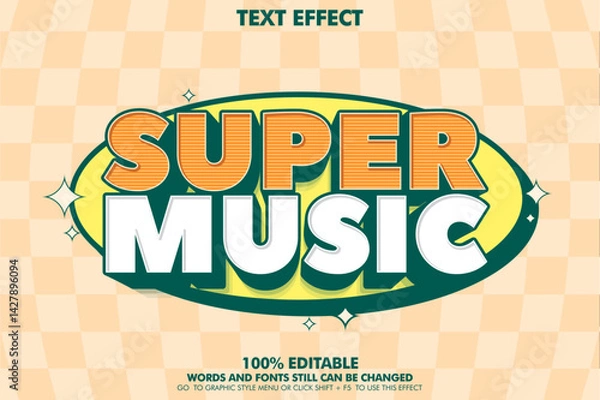 Fototapeta modern retro style editable text effect