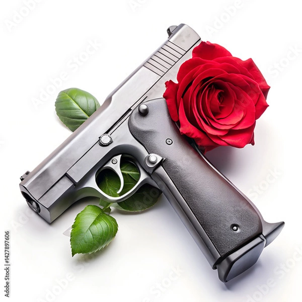 Obraz pistol and bullets