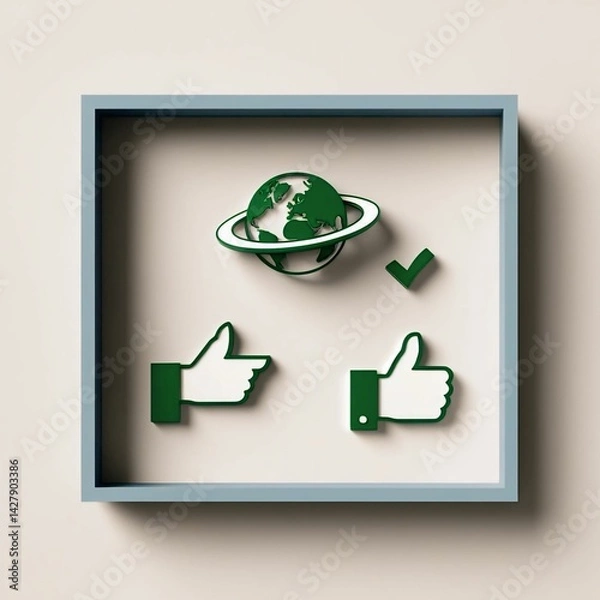 Obraz 3d recycling symbol on a white background