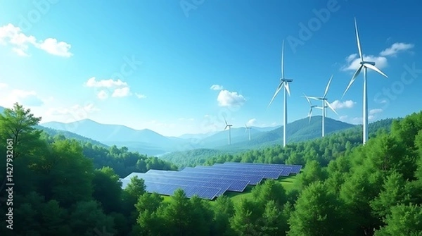 Obraz Blurred nature landscape background for design