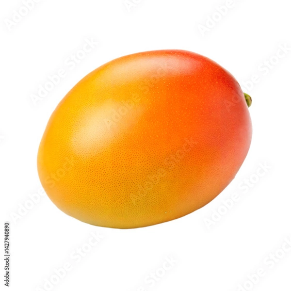 Fototapeta Single Ripe Mango Isolated on Black Background
