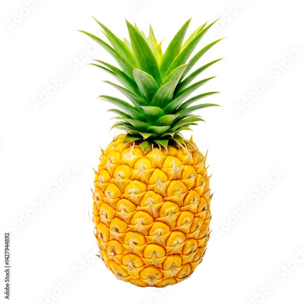 Obraz Ripe Yellow Pineapple Isolated on Black Background