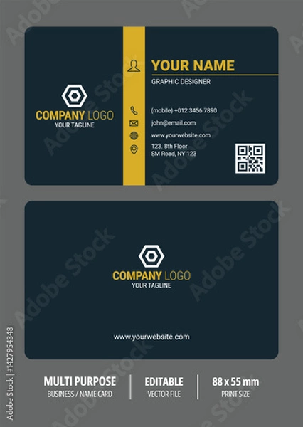 Fototapeta Modern gold and green business card design.eps