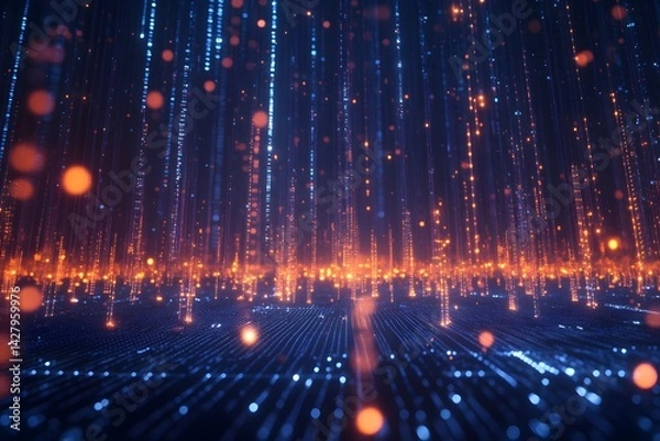 Fototapeta Abstract Digital Rain Background