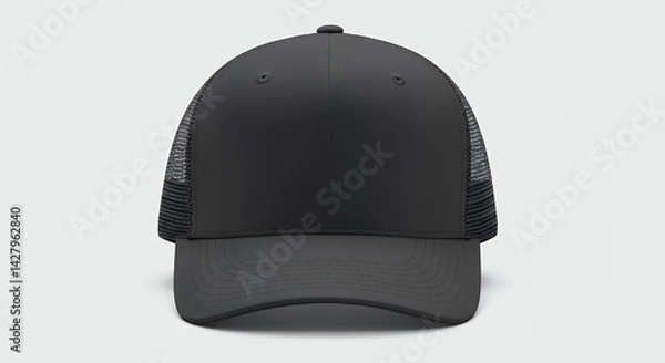 Obraz Blank black trucker hat for customization
