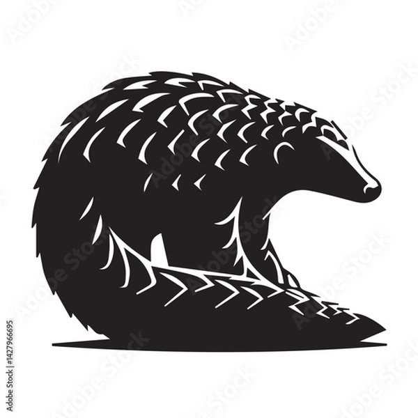 Obraz Pangolin Silhouette Vector Set – Unique Wildlife and Endangered Animal Illustrations for Nature, Conservation, and Design Projects

