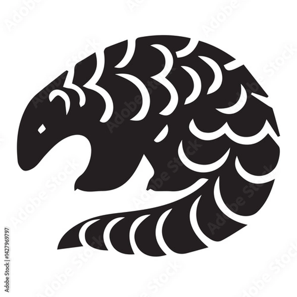 Obraz Pangolin Silhouette Vector Set – Unique Wildlife and Endangered Animal Illustrations for Nature, Conservation, and Design Projects

