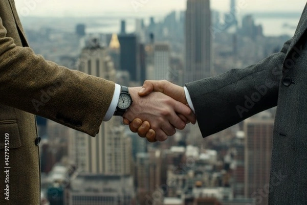 Obraz Business handshake cityscape