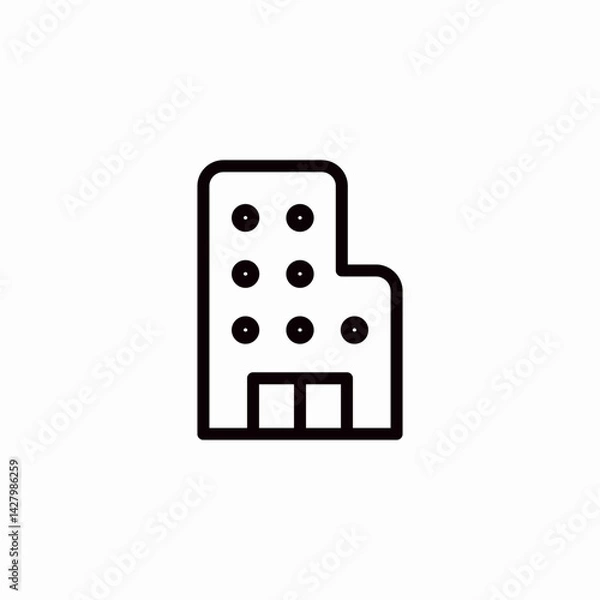 Fototapeta bulding windows icon sign vector