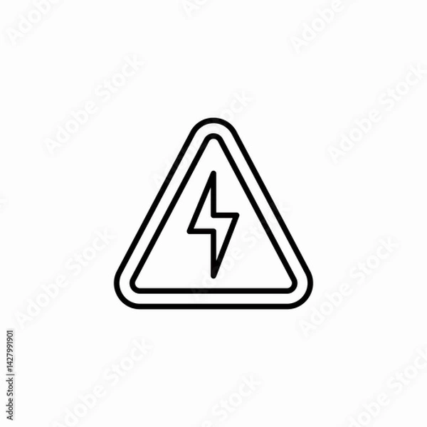 Fototapeta high voltage icon sign vector