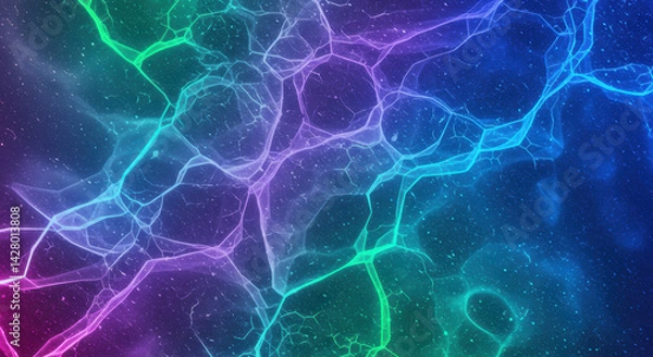 Fototapeta A mesmerizing display of colorful abstract art with a textured, cracked pattern.