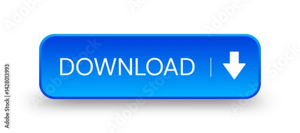 Fototapeta Blue 3d subscribe button. Button element for web design and mobile devices. Vector illustration