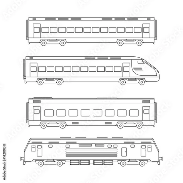 Obraz Pociągi rysunek linii