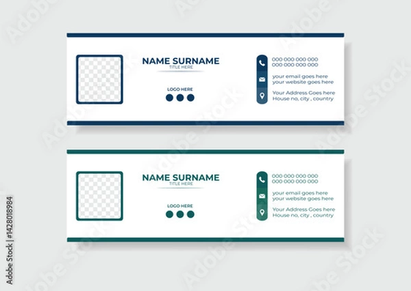 Obraz Corporate email signature template design with layout.