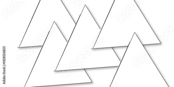 Fototapeta White background, geometric composition abstract. Abstract geometric design with white and black accents.white art paper with layer background.	