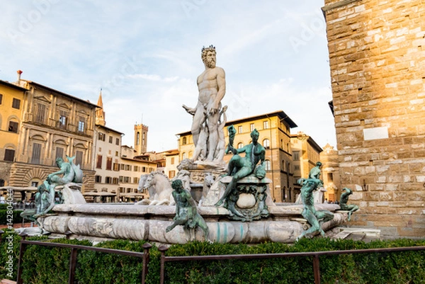 Fototapeta view of Florence with the old bridge in the heart of Tuscany