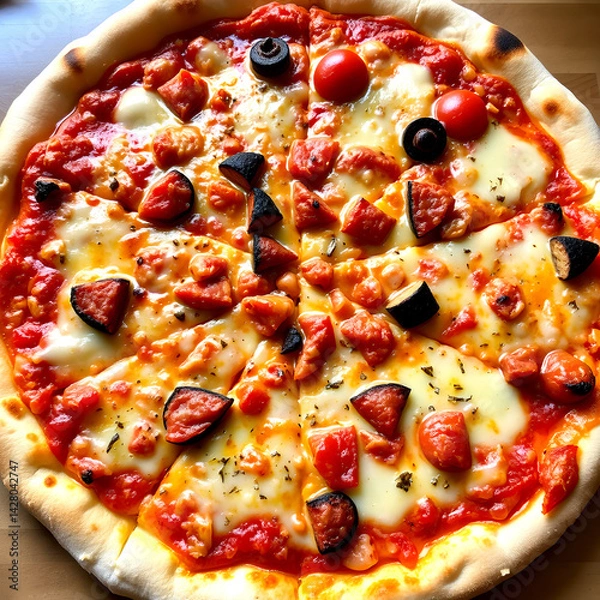 Obraz pizza with salami