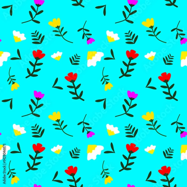 Fototapeta seamless pattern with flowers