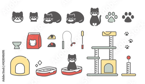 Fototapeta 黒猫と生活　アイコン