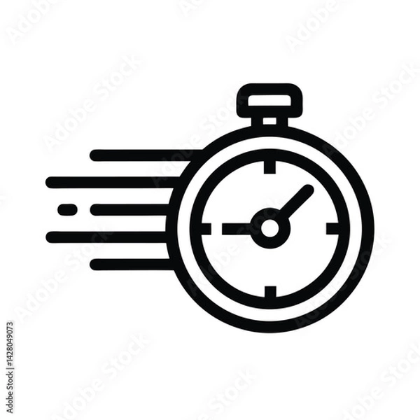 Obraz Fast Delivery Icon Featuring Stopwatch and Timer