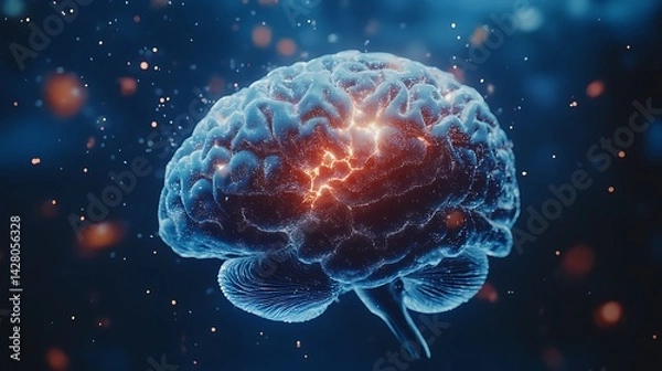 Fototapeta The brain as a holographic interface connecting to human emotions