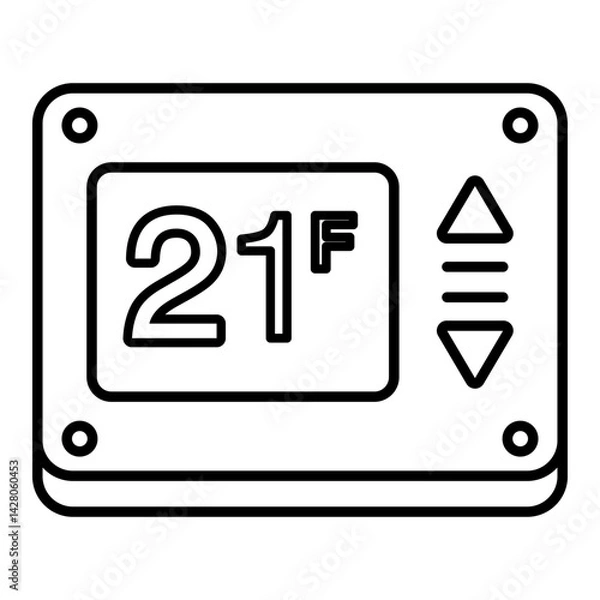 Fototapeta Thermostat Icon. Visual representation of thermostat used in HVAC and home service contexts