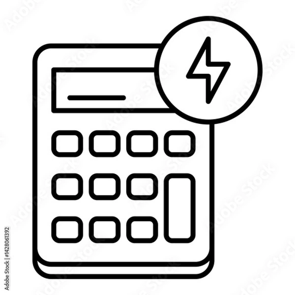 Fototapeta Energy Saving Calculator Icon. Visual representation of energy saving calculator used in HVAC and home service contexts