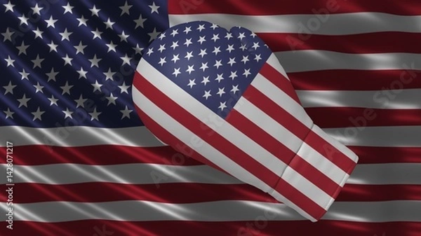 Fototapeta USA politics tariffs trade war graphic illustration with flag in high resolution for print and business