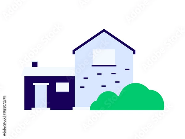 Obraz House building vector concept operation hand drawn illustration
