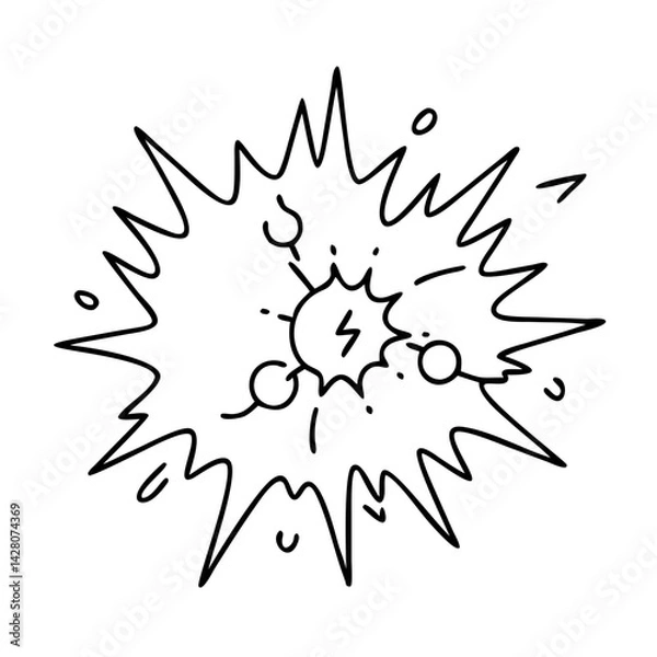 Fototapeta plasma burst icon, plasma burst line art - simple line art of plasma burst, perfect for plasma burst logos and icons