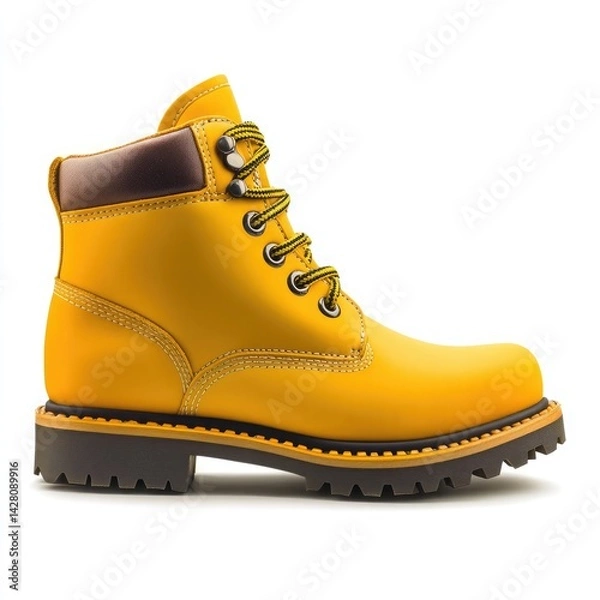 Fototapeta Yellow Winter Boots Merge Function with Style for Cold Season Comfort