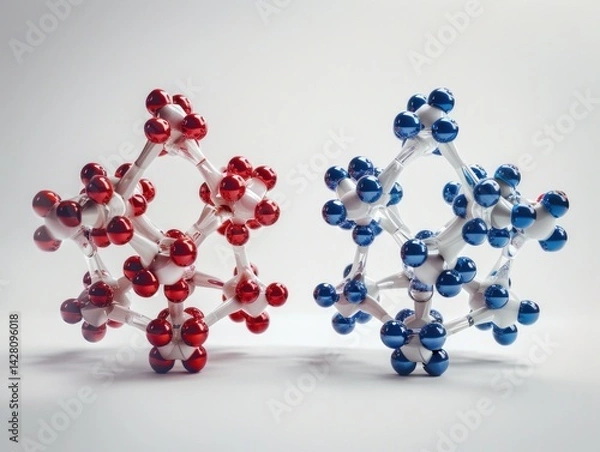 Fototapeta A detailed comparison of crystalline and amorphous polymer structures