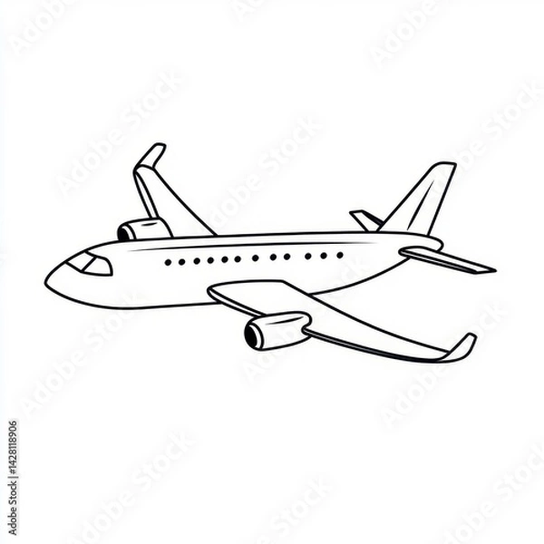 Fototapeta vector illustration of airplane