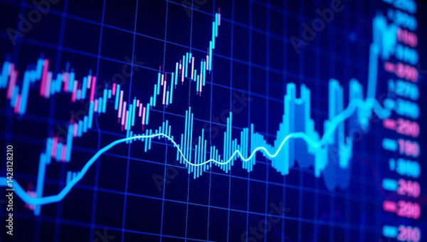 Fototapeta stock market graphs