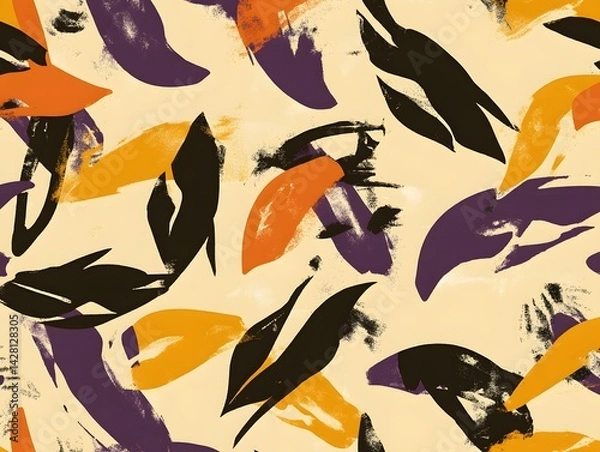 Obraz Abstract Artistic Brush Strokes Seamless Pattern Design
