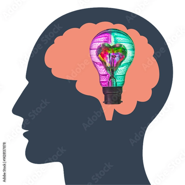 Obraz Consciousness, IQ, computer waves, electrocardiogram, electromagnetic field, thinking, creativity, innovation, thinking, technology, information, kindness, hatred, hate, love, affection, emotions, dre