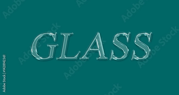Obraz "3D Glass Text Effect Tutorial on Teal Background"