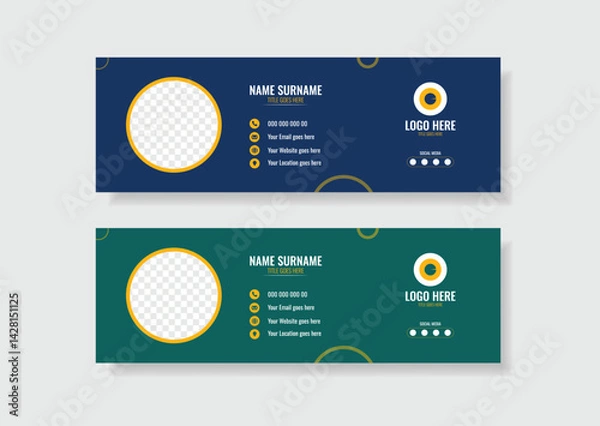 Obraz Corporate email signature template design with layout.