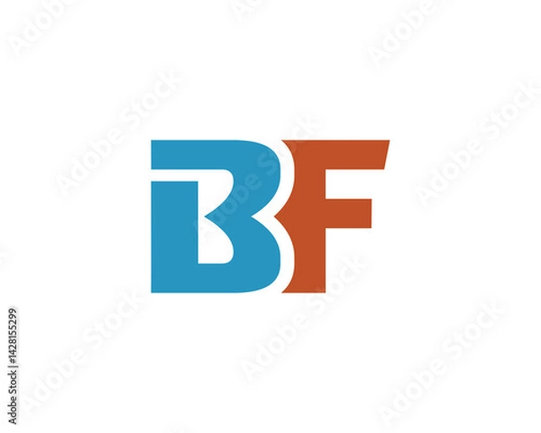 Obraz BF logo design vector template. BF